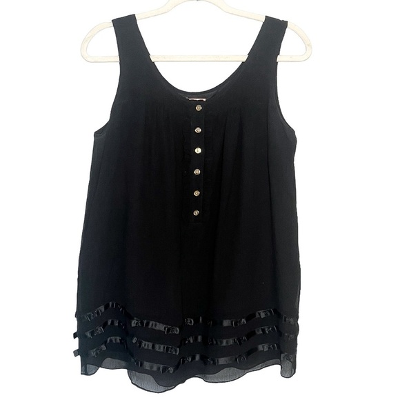 Juicy Couture Vintage Silk Babydoll Tank Top with bow bottom and buttons 6 - Picture 1 of 5